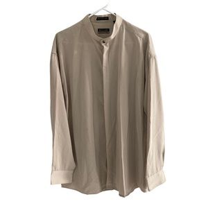 Bellini Collection Men’s Size XL Beige Long Sleeve Button Front Shirt Microfiber